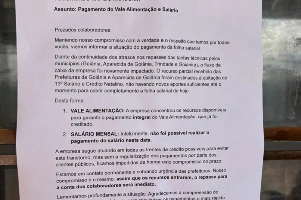 Comunicado / Foto: Reprodução Arquivo Pessoal/Rodrigo