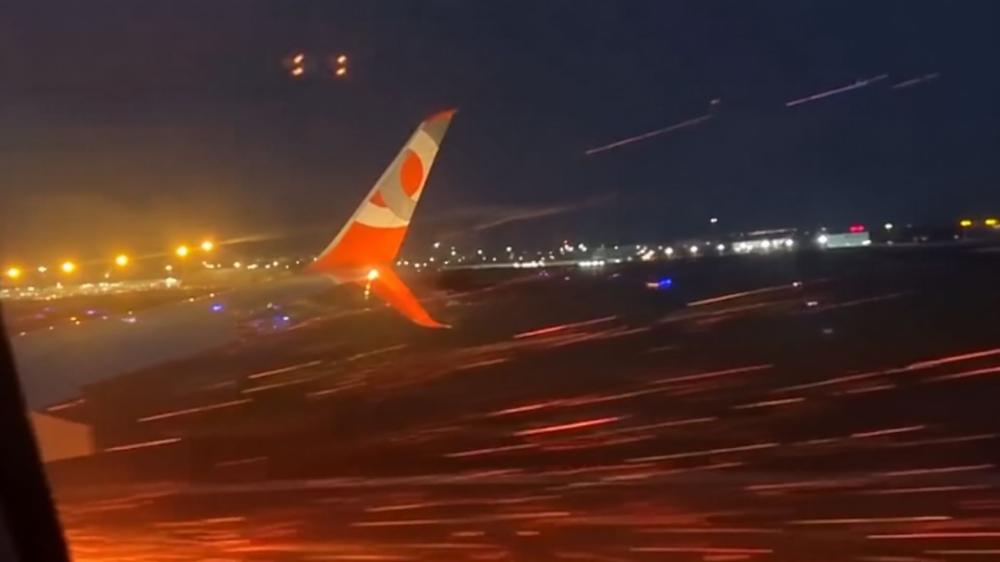 Fogo em motor interrompe decolagem de avião no aeroporto de Goiânia